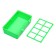 Feeding feeding trough with protection for 8 cells 16.9 x 8.9 x 4.4 cm, green