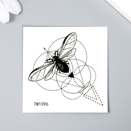 Tattoo on the body Black "Osa flight trajectory" 6x6 cm