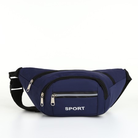 Lightning waist bag, 3 outer pockets, blue color-2