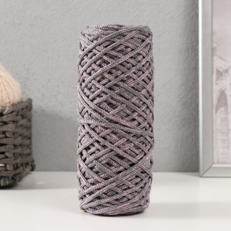 Knitting cord 35% cotton, 65% polypropylene 3 mm 85m/160 ± 10 g (pink/graphite)