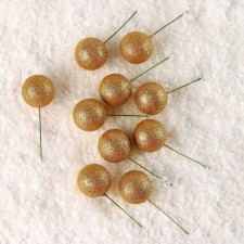 Figure for crafts and decor on the “ball” wire, set of 10 pcs., Size 1 pc. - 4 × 11 cm, color gold