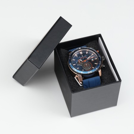 Men's watch, D-4.6 cm, with chronograph, 3 atm, luminous, blue-4