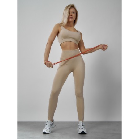 Sports suit female, size 44, beige color-3