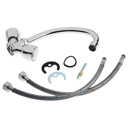 ACCOONA A5680 kitchen mixer, two -wound, silumin, chrome-4