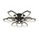 LED ceiling LED with Ambrella Light, Original, Fa581, 9XLED, 162 W, ​​12150LUM, 3000-6400K, Black, Transparent Color.