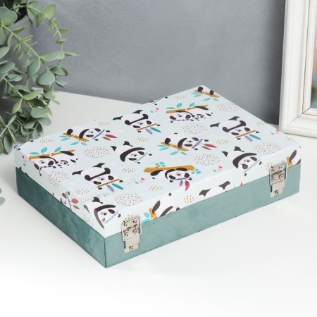 Casket tree "Panda-Indian" leatherette and velvet 5.5x24x17 cm-4