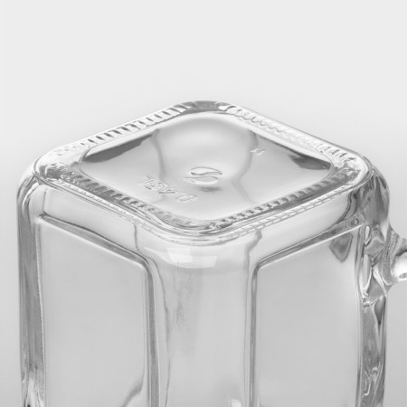 Glass mug with Homemade lid, 450 ml, green color-6