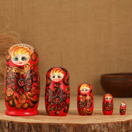 Matryoshka 5 puppet "ala" buds, 14-15cm, manual painting.