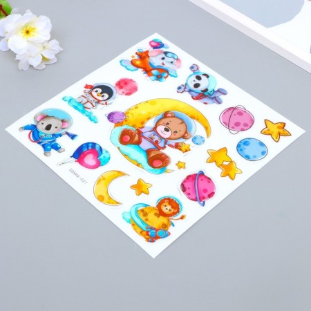 Plastic sticker interior phosphorus "Space Adventures" 20x20.5 cm-1
