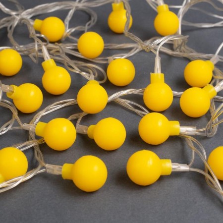 Garland “thread” 5 m with nozzles “Yellow Balls”, IP20, transparent thread, 30 LED, yellow glow, 8 modes, 220 V-1