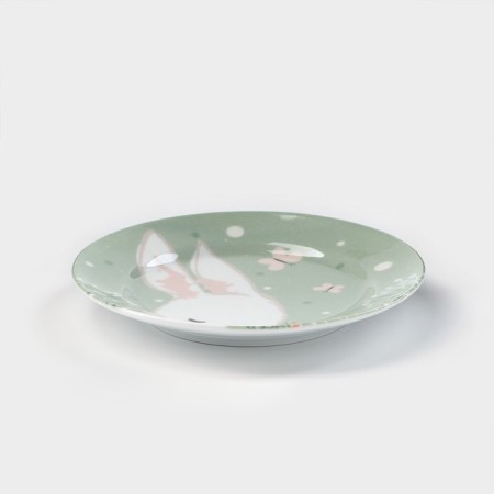 Bunny plate, d = 17.5 cm, porcelain-1