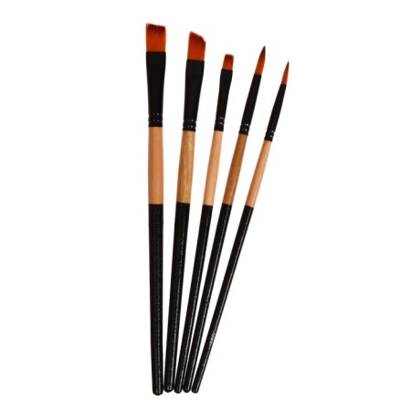 Set of brushes nylon 5 pieces: 2 round, 3 flat-3