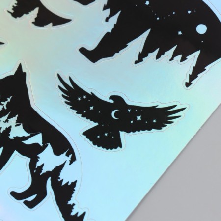 Holographic stickers (stickers) "Wild animals" 10x15 cm, 5-205-1