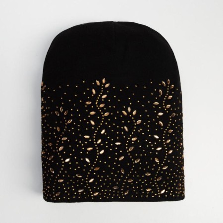 Hat for the girl Minaku "Flower" two-layer, rr 50-52, central black
