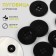 Button 4 punctures, d = 30 mm, black color