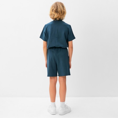 Set for a boy (shirt, shorts) minku, blue color, height 122 cm-3