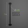 Rail system for the kitchen, 57 cm, 5 hooks, black color