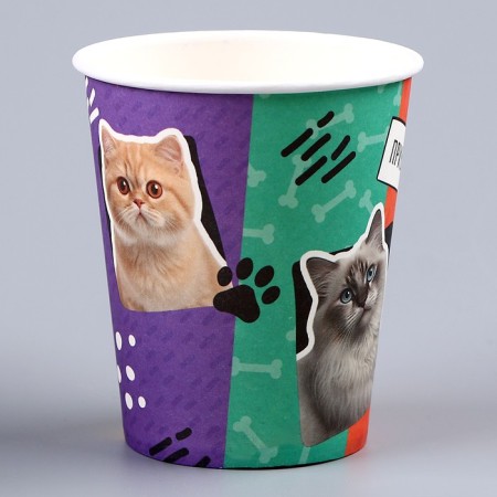 A single -single -paper cup "cats", 250ml-3