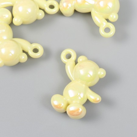 Decor for creativity Plastic "Pension Bear with a loop" Directly yellow 3x1.4x3.1 cm