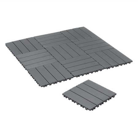 Garden tiles, paving, set - 10 pcs, plastic, dark gray, 30 x 30 x 2 cm-5