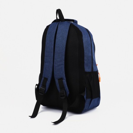 Male backpack on a zipper, 2 external pockets, blue color-1