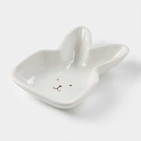 Bunny in gold, 6.5 × 12 × 3.5 cm, white color, white-1