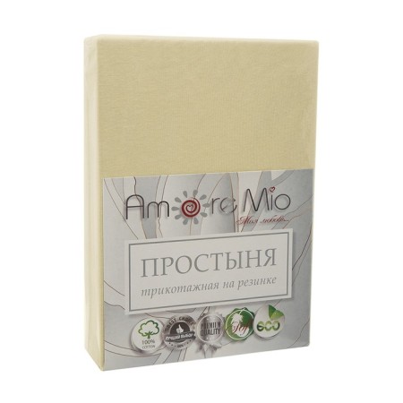 Amore Mio elastic sheet, size 160x200x20 cm, beige color-2