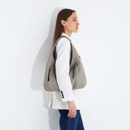 Lurch bag with a zipper, 3 outer pockets, color gray color-7