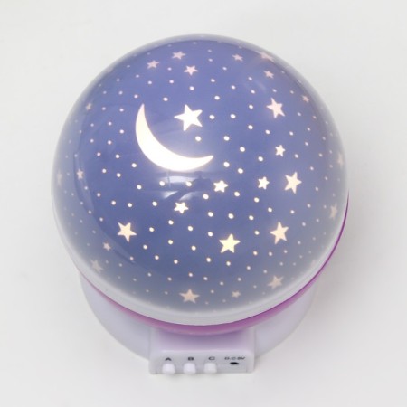 The night designer "Starry sky", rotation, (4AAA or USB) violet. 12*10 cm Risalux-16