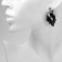 Earrings with the removable element "Transformer" Clover-heart, black color in silver