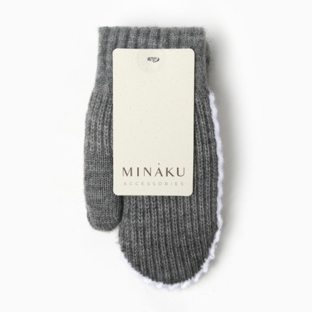 Baby mittens minku, gray color, 18 cm-3