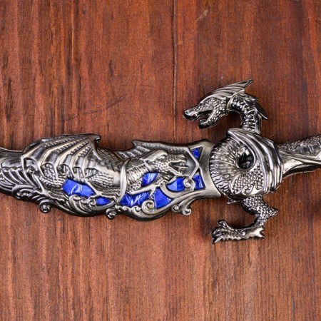 Souvenir knife, 24.5 cm carved scabbard, dragon on the handle-3