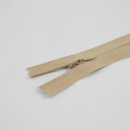 Lightning secret, No. 3, non -income, automatic lock, cotton, 20 cm, beige color-1