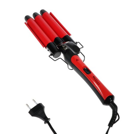 The curl Kelli KL-1247, 65 W, ceramic coating, triple, red-hourly