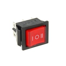 Clivant switch Rexant RWB-509, 250 V, 15A (6C), On-OFF-ON, Red, with backlight,