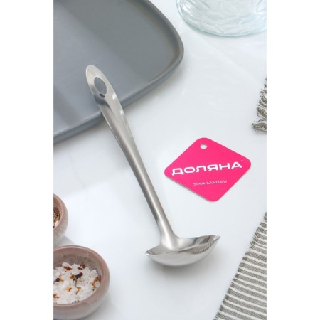 Spoon for stainless steel sauce “hostess”, 30 ml, h = 25 cm, silver color-3