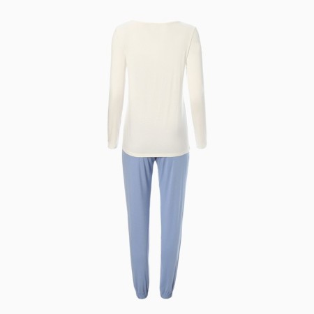 Kit (jumper, trousers) female minku, color ecru/blue river 48-11