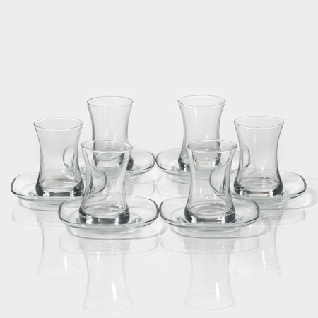 Glass tea dial LAV “Zen”, 12 objects: glasses 155 ml (6 pcs), saucers d = 14 cm (6 pcs)