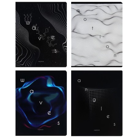 A notebook of 80 sheets in a cage on Motion Graphics paper clip, covering cartoon, mix