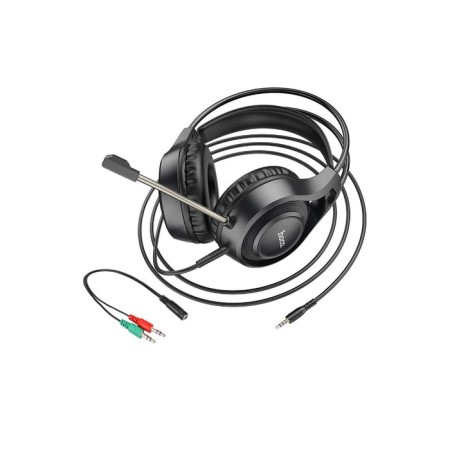 Hoco W106 headphones, game, wired, invoices, microphone, 1.8 m, black-4