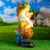 Garden figure "Dwarf with a basket of apples" 24x37cm
