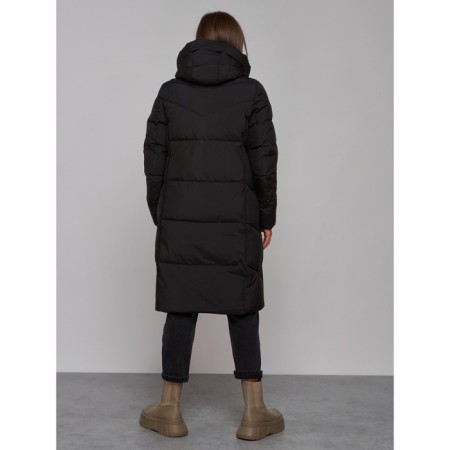 Coat insulated winter female, size 50, black color-3