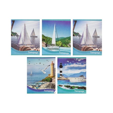 Notebook of 48 sheets in Calligrata “ships”, cover covered paper, block No. 2, whiteness 75% (gray sheets), mix