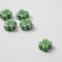 Ceramic “clover” is four -leafed, 1.2 × 1.2 × 0.5cm, (set 5 pcs.), Green color