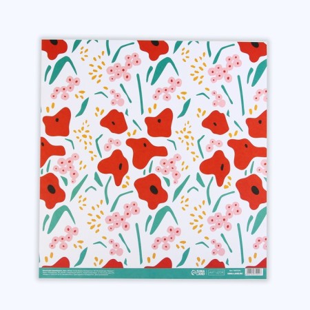 Scrapbooking paper "Bright flowers", 30.5 x 32 cm, 180 g/m²-2