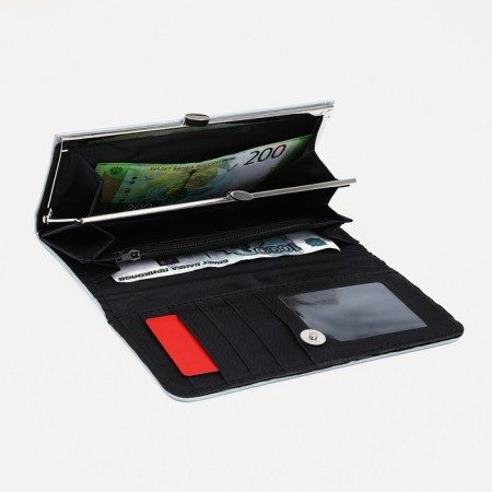 Women's wallet on magnet, blue color-2