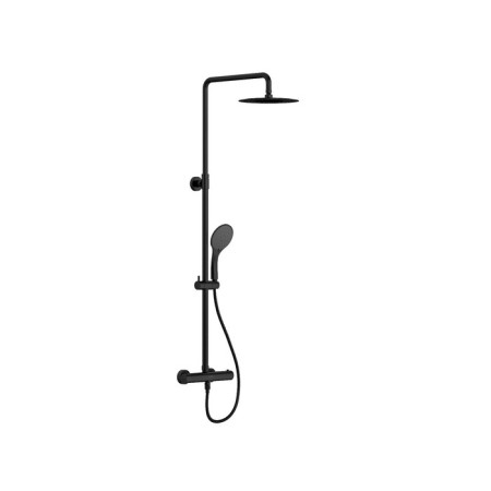 The shower system Cersanit Brasko Black A63112, thermostat., Shower 3 dir., Hose 150 mm, black