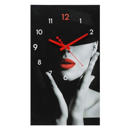 Carty clock wall interior "scarlet mystery", silent, 35 x 60 cm-5
