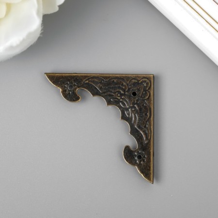 Metal corner "relief" bronze set 4 pcs 3.8x3.8 cm-3
