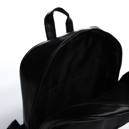 Male backpack on a zipper, 3 outer pockets, black color-4